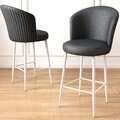 Set scaune de bar 6 piese, Hanah Home, Uras, Antracit/Alb