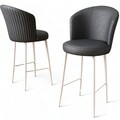 Set scaune de bar 6 piese, Hanah Home, Uras, Antracit/Alb