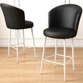 Set scaune de bar 6 piese, Hanah Home, Uras, Alb/Negru