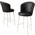 Set scaune de bar 6 piese, Hanah Home, Uras, Alb/Negru