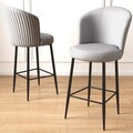 Set scaune de bar 6 piese, Hanah Home, Uras, Gri/Negru