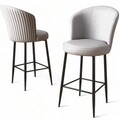 Set scaune de bar 6 piese, Hanah Home, Uras, Gri/Negru