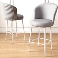 Set scaune de bar 6 piese, Hanah Home, Uras, Gri/Alb