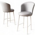 Set scaune de bar 6 piese, Hanah Home, Uras, Gri/Alb