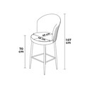 Set scaune de bar 6 piese, Hanah Home, Uras, Gri/Alb