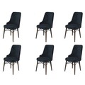 Set scaune 6 piese, Hanah Home, Pare, Antracit/Maro
