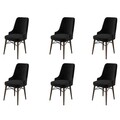 Set scaune 6 piese, Hanah Home, Pare, Negru/Maro