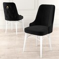 Set scaune 6 piese, Hanah Home, Pare, Alb/Negru