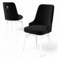 Set scaune 6 piese, Hanah Home, Pare, Alb/Negru