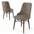 Set scaune 6 piese, Hanah Home, Pare, Cappuccino/Maro