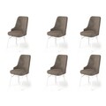 Set scaune 6 piese, Hanah Home, Pare, Cappuccino / Alb