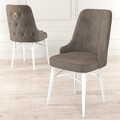 Set scaune 6 piese, Hanah Home, Pare, Cappuccino / Alb