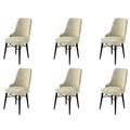 Set scaune 6 piese, Hanah Home, Pare, Crem/Negru