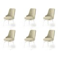 Set scaune 6 piese, Hanah Home, Pare, Crem/Alb