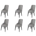 Set scaune 6 piese, Hanah Home, Pare, Gri/Negru