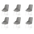 Set scaune 6 piese, Hanah Home, Pare, Gri/Alb