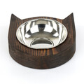 Bol pentru hrana animale de companie, Evila Originals, Pet011, 17x3 cm, Lemn, Maro