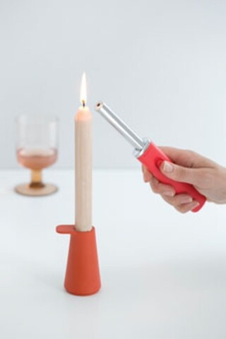 Aprinzator pentru aragaz, Brabantia, 3 x 23 cm, inox/plastic, portocaliu