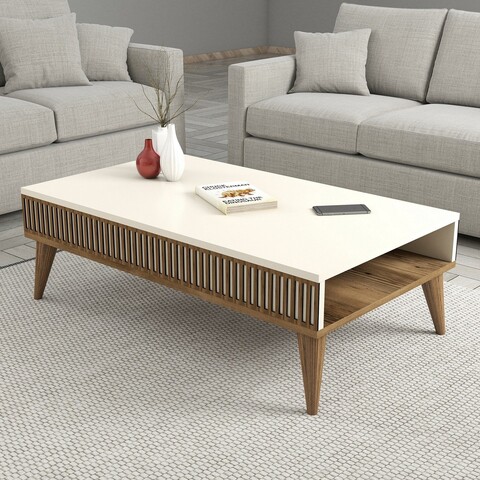 Masuta de cafea, Hommy Craft, Milan, 105x34 cm, PAL, Maro/Crem