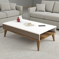 Masuta de cafea, Hommy Craft, Milan, 105x34 cm, PAL, Nuc/Alb