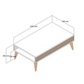 Masuta de cafea, Hommy Craft, Milan, 105x34 cm, PAL, Nuc/Alb