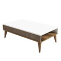 Masuta de cafea, Hommy Craft, Milan, 105x34 cm, PAL, Nuc/Alb