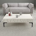 Masuta de cafea, Hommy Craft, Lyon 32, 105x32 cm, PAL, Crem/Negru