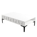 Masuta de cafea, Hommy Craft, Lyon 32, 105x32 cm, PAL, Alb/Negru