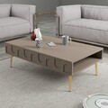 Masuta de cafea, Hommy Craft, Lyon 33, 105x33 cm, PAL, Atlas / Aur