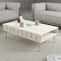 Masuta de cafea, Hommy Craft, Lyon 33, 105x33 cm, PAL, Crem / Aur