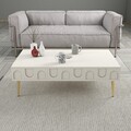 Masuta de cafea, Hommy Craft, Lyon 33, 105x33 cm, PAL, Crem / Aur