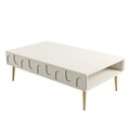 Masuta de cafea, Hommy Craft, Lyon 33, 105x33 cm, PAL, Crem / Aur
