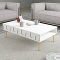 Masuta de cafea, Hommy Craft, Lyon 33, 105x33 cm, PAL, Alb/Auriu
