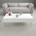 Masuta de cafea, Hommy Craft, Lyon 33, 105x33 cm, PAL, Alb/Auriu