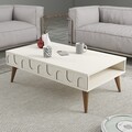Masuta de cafea, Hommy Craft, Lyon 34, 105x34 cm, PAL, Crema/Nuca