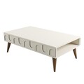 Masuta de cafea, Hommy Craft, Lyon 34, 105x34 cm, PAL, Crema/Nuca