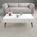 Masuta de cafea, Hommy Craft, Lyon 34, 105x34 cm, PAL, Alb/Maro