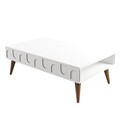 Masuta de cafea, Hommy Craft, Lyon 34, 105x34 cm, PAL, Alb/Maro