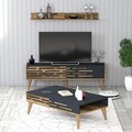 Set mobilier living, Hommy Craft, Valensiya 140, PAL, Nuc / Antracit
