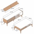 Set mobilier living, Hommy Craft, Valensiya 140, PAL, Nuc / Negru / Marmură