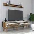 Set mobilier living, Hommy Craft, Valensiya 140, PAL, Nuc / Alb / Marmură