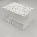 Masuta de cafea, Inarch, Vera, 90x48.6x60 cm, PAL, Alb / Marmură