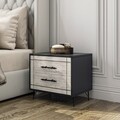 Noptiera, Kalune Design, Night, 50x55x40 cm, PAL, Gri/Negru