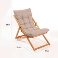 Scaun de gradina, Meya Dekor, My006, 59x90x44 cm, Lemn de fag, Maro / Natural