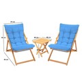 Set mobilier de gradina 3 piese, Hanah Home, My005, Albastru / Natural