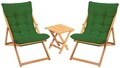 Set mobilier de gradina 3 piese, Meya Dekor, My005, Lemn de fag, Verde / Natural