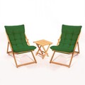 Set mobilier de gradina 3 piese, Meya Dekor, My005, Lemn de fag, Verde / Natural