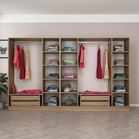 Dulap pentru haine, Minerva, Kale, 315x190x52 cm, PAL, Dore