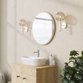 Oglinda decorativa, Neostill, Round, 60x60x1 cm, Carton presat, Bej