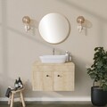 Oglinda decorativa, Neostill, Round, 60x60x1 cm, Carton presat, Bej